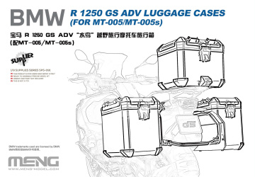 PREORDER - BMW R 1250 GS ADV Luggage Cases (FOR MT-005/MT-005s)   MENG-Model SPS-091 skala 1:9 