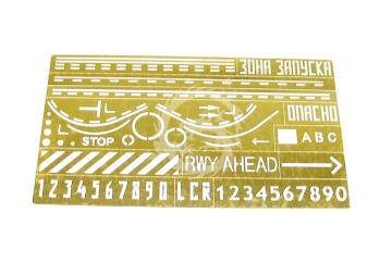 Blaszka fototrawiona - wzornik do oznaczeń lotniskowych, Microdesign MD144205 skala 1/144