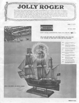 Model plastikowy Jolly Roger Pirate Ship - Bateau de Pirates, Lindberg 70874, skala 1/130