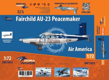 Fairchild AU-23 Peacemaker Air America Dora Wings DW72033 skala 1/72