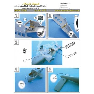  Antonov An-14 Pchelka Interior/Exterior Metallic Details MDR7260 skala 1/72