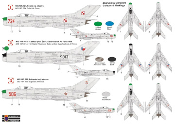 MiG-19P „Warsaw Pact“ Kovozavody Prostejov KPM72391 skala 1/72