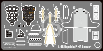 Republic P-43 Lancer Update PE Set for Dora Wings Wolfpack  WW48025 skala 1/48