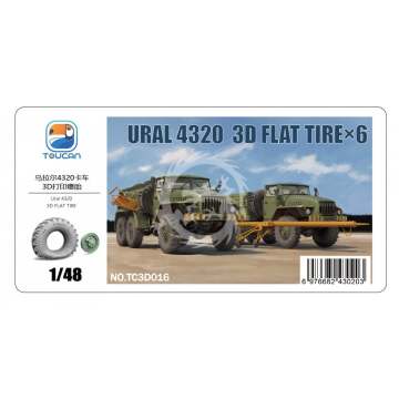 PRZEDSPRZEDAZ - URAL 4320 3D FLAT TIRE×4 - Toucan Model TC3D016 skala 1/48