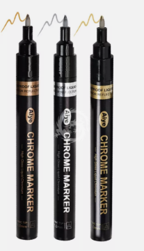Markery Chromowe w 3 Kolorach - Atrament na Bazie Olejowej - ay-1001c