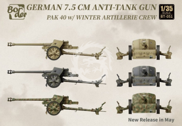 German 7.5cm Anti-Tank Gun PaK 40 w/Winter Artillery Crew - Border Model BT-051 skala 1/35