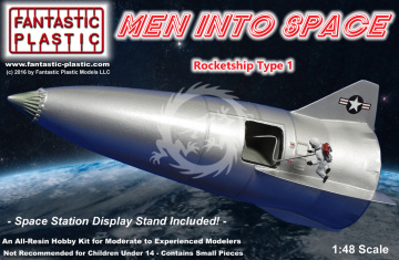 Men into Space (1959-1960) Rocketship Type 1 żywica Fantastic Plastic skala 1/48