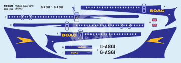 Vickers Super VC10 Type 1151 BOAC Airlines Roden 313 skala 1/144