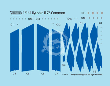 Zestaw kalkomanii Ilyushin Il-76 Part.1 - Russian Air Force Il-76MD (for Zvezda 1/144), Wolfpack WD14402 skala 1/144