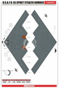 U.S.A.F. B-2A Spirit Stealth Bomber With MOP GBU-57 Modelcollect UA72206 skala 1/72