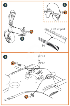 Zestaw akcesorii TB.2 PE parts ACCESSORIES Clear Prop CPA48019 skala 1/48