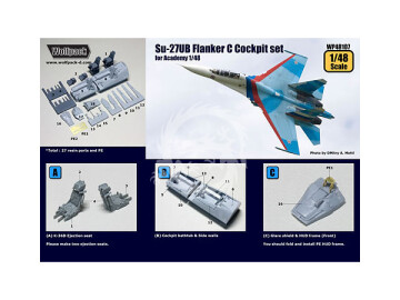 Su-27UB Flanker C Cockpit Set for Academy, Academy Minicraft, Wolfpack, Eduard Wolfpack  WP48107 skala 1/48