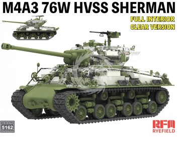 PRZEDSPRZEDAZ - M4A3 76W HVSS SHERMAN Full Interior / Clear Version - Rye Field Model RM5162 skala 1/35