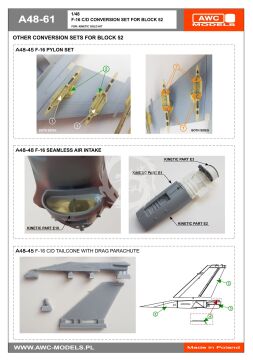 F-16 C/D Conversion Set For Block 52 - AWC-MODEL A48-61 skala 1/48