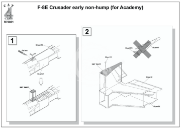 F-8E Crusader  early  non-hump  (for Academy) - Cat4 R72031 skala 1/72