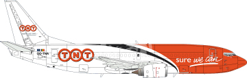 Kalkomania do Boeing 737-300/-400 TNT Skyline Sky144-72 scale 1/144