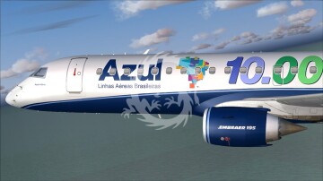 Embraer 195 LOT SP-LNN + Azul PR-AYQ 10 000 000 - Banzai 144015 - 1/144