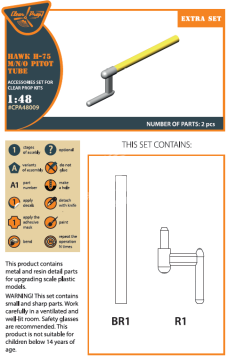 Zestaw Hawk H-75 M/N/O pitot tube for CP kit, Clear Prop Models, CPA48009, skala 1/48