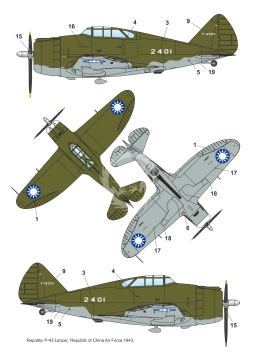 Model plastikowy Republic P-43A-1 Lancer, Dora Wings DW48032 skala 1/48