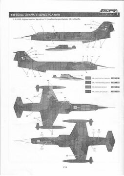 Model plastikowy Lockheed TF-104G Starfighter Kinetic K48089 skala 1/48