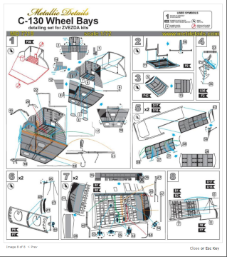 C-130. Wheel bays- Zvezda MD7219 skala 1/72