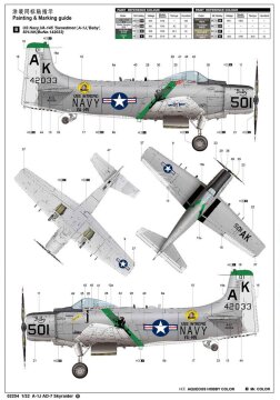 A-1J AD-7 Skyraider Trumpeter 02254 skala 1/32