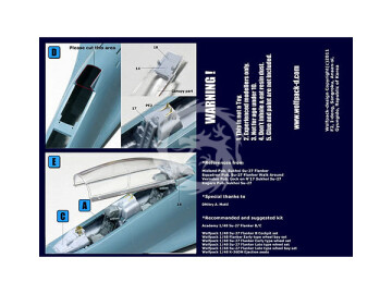 Su-27UB Flanker C Cockpit Set for Academy, Academy Minicraft, Wolfpack, Eduard Wolfpack  WP48107 skala 1/48