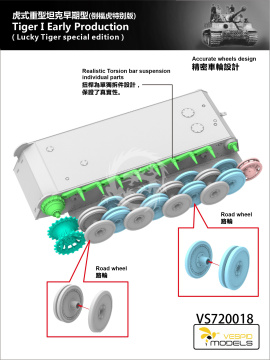 Tiger I Early Production Vespid Models VS720018 skala 1/72