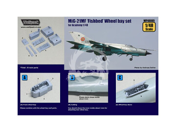 MiG-21MF Fishbed Wheel Bay Set for Academy, Italeri - Wolfpack WP48095 skala 1/48
