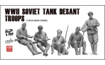 WWII Soviet Tank Desant Troops x 5 pcs resin figures - Border Model BR-004 skala 1/35