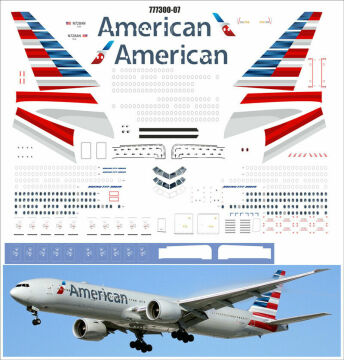 Boeing 777-300ER  American Airlines N728AN decal Pas-Decals 1/144