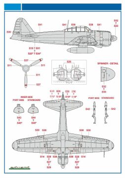 Arkusz kalkomanii A6M2 stencils Eduard D48098 skala 1/48