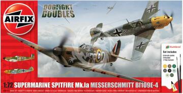 PROMOCYJNA CENA - 2 modele + farby, pędzel i kleje - Spitfire MkIA + Messerschmitt Bf109E-4 Airfix A50135 skala 1/72