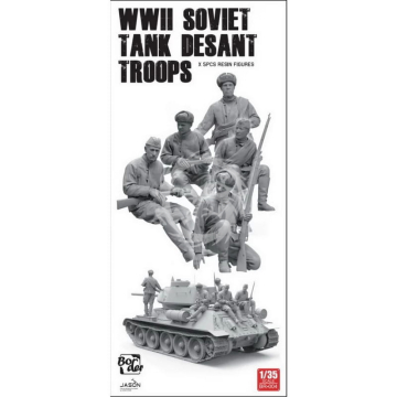 WWII Soviet Tank Desant Troops x 5 pcs resin figures - Border Model BR-004 skala 1/35