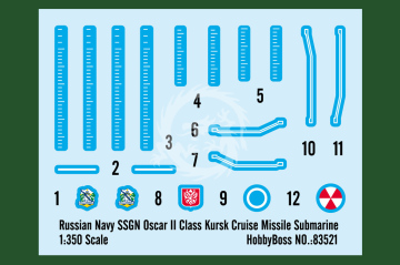 Russian Navy SSGN Oscar II Class Kursk Cruise Missile Submarine - HobbyBoss 83521 skala 1/350