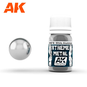 XTREME METAL - BIAŁE ALUMINIUM 30ML AK478 AK-478 AK Interactive 