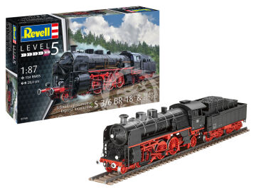 Lokomotywa Schnellzuglokomotive S3/6 BR18(5) mit Tender 2‘2’T Revell 02168 skala 1/87