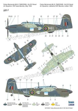 Fairey Barracuda Mk.III 'ASV Mk.XI Radar' Special Hobby SH72408 skala  1/72