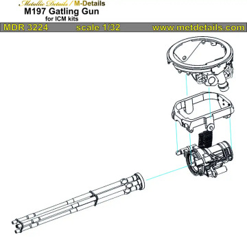 M197 Gatling gun - Metallic Details  MDR3224 skala 1/32