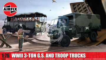 PROMOCJA NA ZAMÓWIENIE - WWII 3-ton 4x4 General Service & Troop Trucks - Airfix A03306A skala 1/76