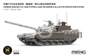Chinese Main Battle Tank ZTZ99B w/Add-on Armor & GL6 Active Protection System - MENG-Model 72-013s skala 1/72