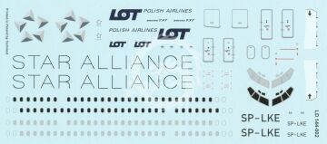 Kalkomania do Boeing 737-500 PLL LOT Star Alliance, Lima Oscar Decals LD144-2 skala 1/144