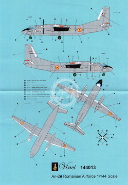 An-26 Romanian Airforce - Vinci 144013 skala 1/144