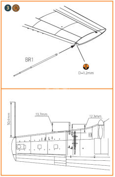 Zestaw XA2D-1, A2D Skyshark Pitot Tubes and guns, Clear Prop Models, CPA48006, skala 1/48