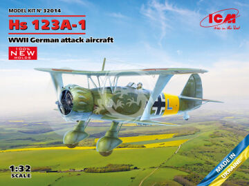 PREORDER -Hs 123A-1, WWII German attack aircraft (100% new molds)  ICM 	32014 skala 1/32