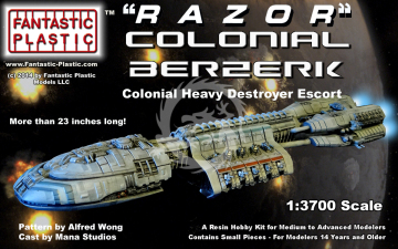 Colonial Berzerk z Battlestar Galactica - Razor 2007 - żywica Fantastic Plastic skala 1/3700