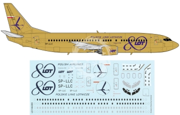 Kalkomania do Boeing 737-400 PLL LOT , Lima Oscar Decals LD144-3 skala 1/144