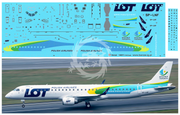 Embraer 195 LOT SP-LNF Warmia i Mazury - Banzai 144011 - kalkomania 1/144