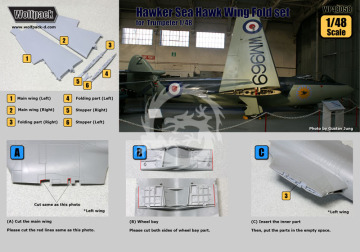 Zestaw konwersji Hawker Sea Hawk Folding wing set (for Trumpeter 1/48), Wolfpack WP48058 skala 1/48