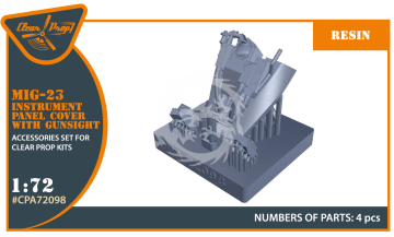  MiG-23 Instrument panel cover with gunsight  for CP kits Clear Prop CPA 72098 skala 1/72